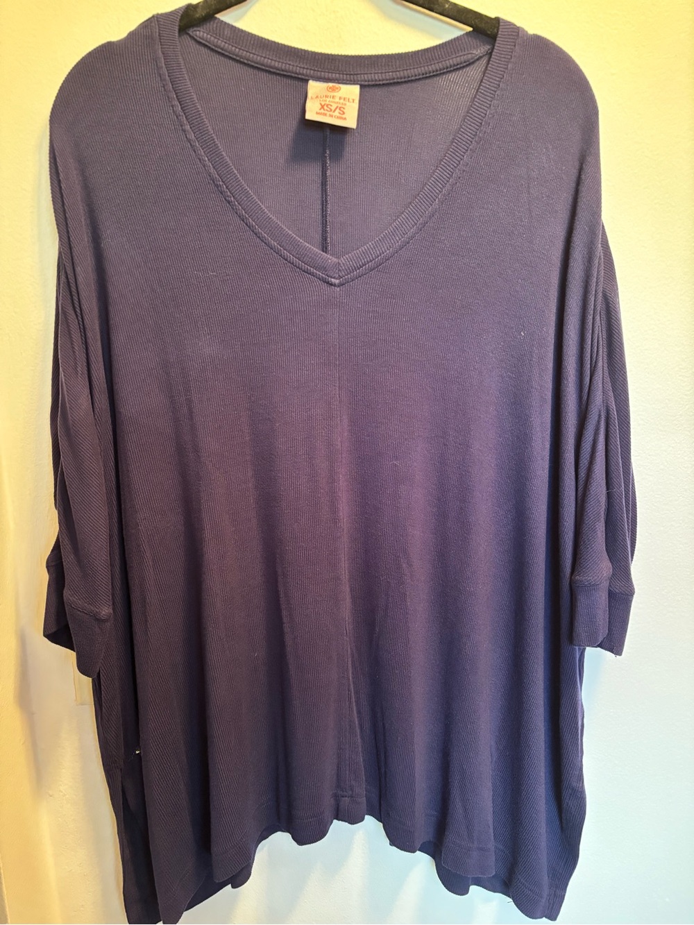 Laurie Felt Purple V-Neck Relaxed Tunic